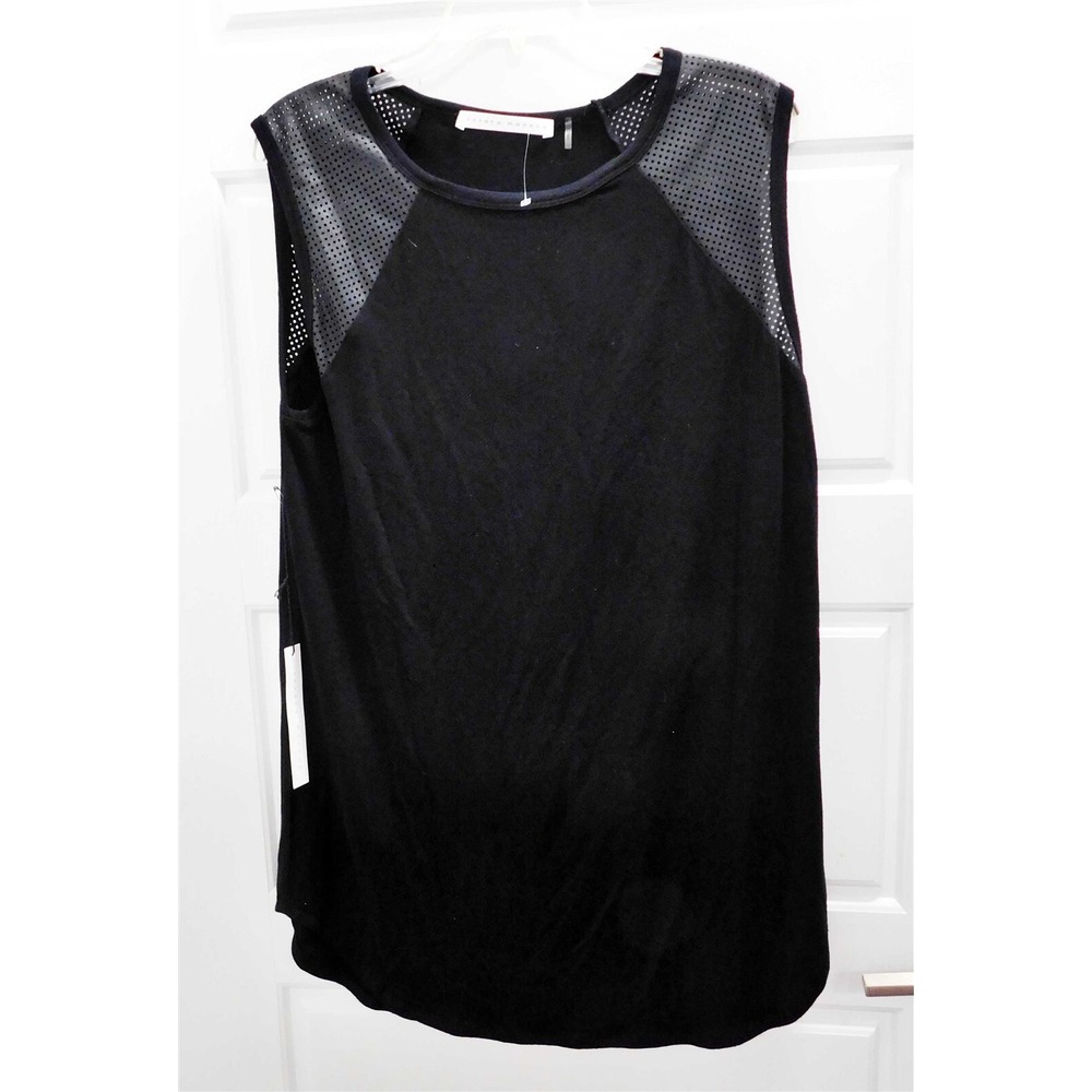 New Susana Monaco Black Sleeveless Blouse sz XL